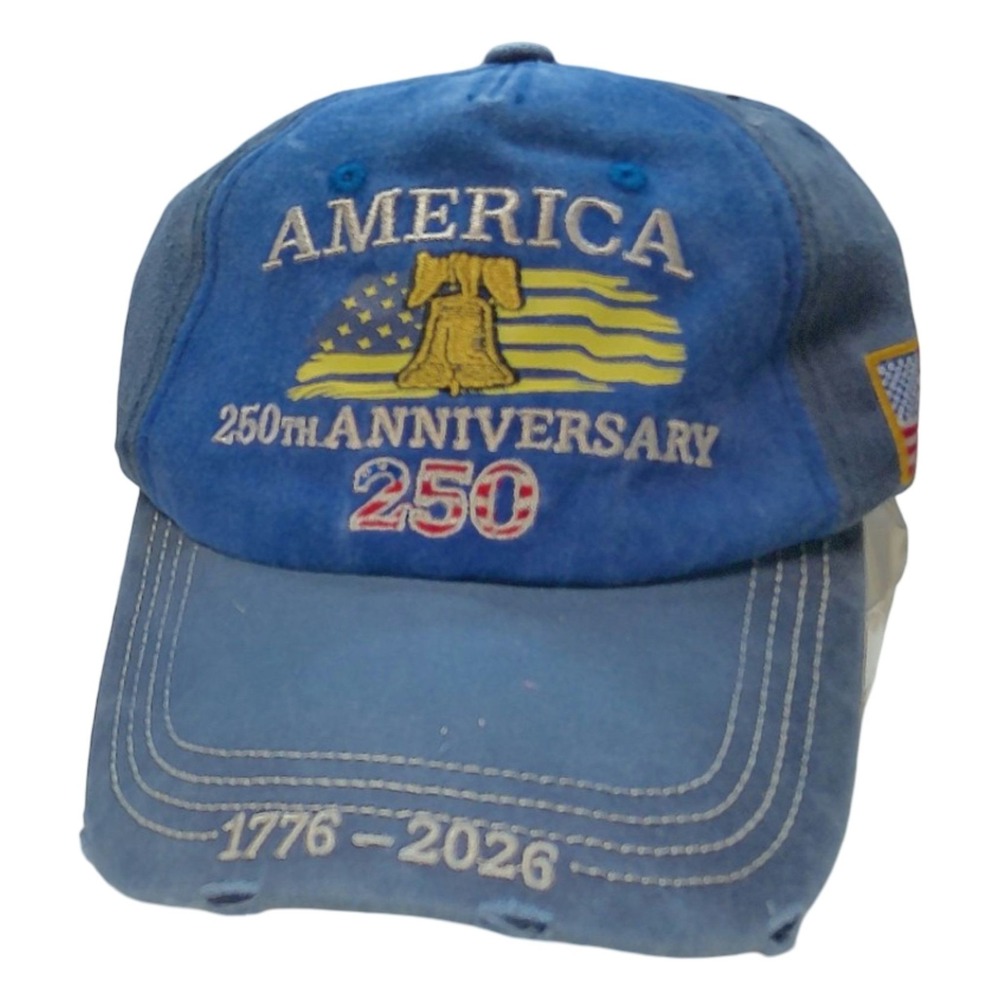 250TH USA ANNIVERSARY‎ BASEBALL CAP BLUE COTTON LIBERTY BELL EXCELLENT
